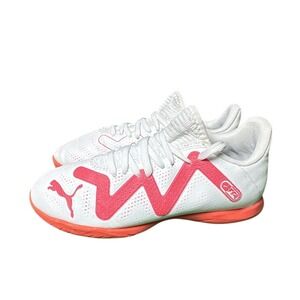 PUMA Future Play IT Indoor Soccer Shoes White Pink Kids Size 13C 107393-01